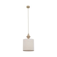 Pendelleuchte Stoff Metall Sandfarben Grau E27 &Oslash;25 cm