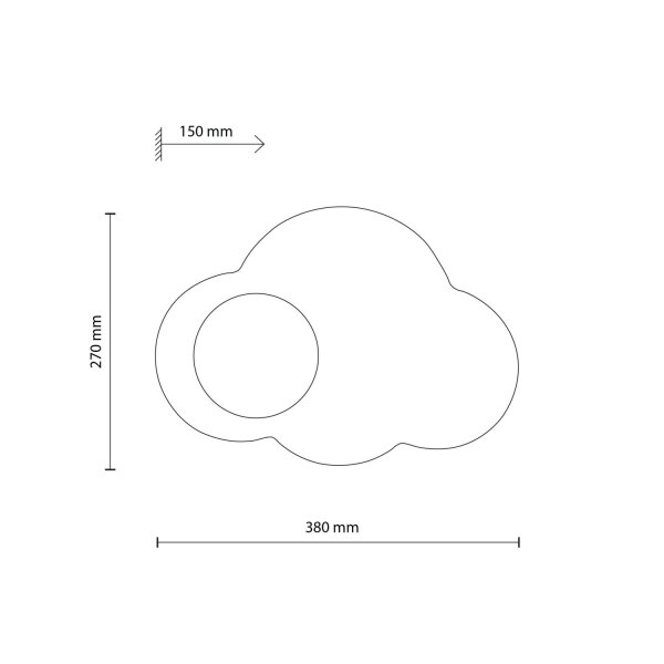 Wandleuchte Glas Metall Weiß G9 B:38 cm Wolke blendarm