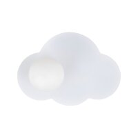 Wandleuchte Glas Metall Wei&szlig; G9 B:38 cm Wolke blendarm