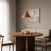 Pendelleuchte Metall Orange E27 Ø33,5 cm rund...