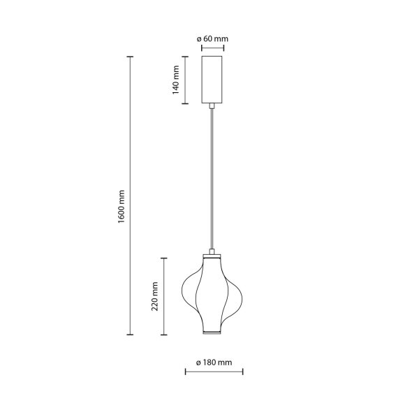 LED Pendelleuchte Graphit 3000K Glas Schwarz Ø18 cm