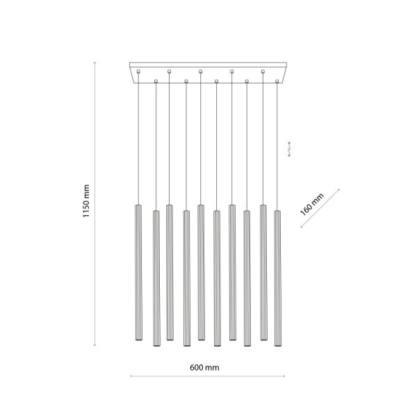 Pendelleuchte mehrflammig Braun G9 L:60 cm dekorativ