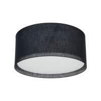 Deckenleuchte 6-flammig Stoff Schwarz E27 &Oslash;77 cm rund