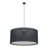 Pendelleuchte 3-flammig Stoff Metall Schwarz E27 &Oslash;77 cm