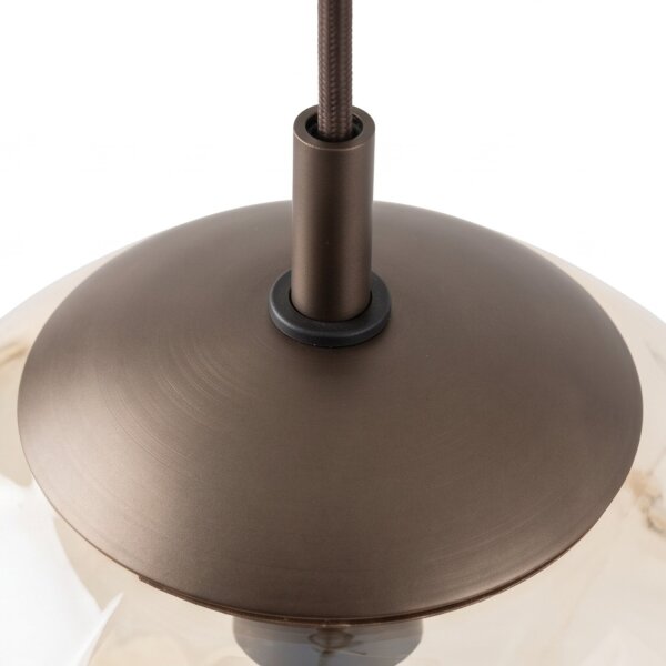 Pendelleuchte Glas Metall Braun Bernstein E27 Ø35 cm