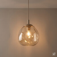 Pendelleuchte Glas Sandfarben Cognac E27 &Oslash;35 cm modern