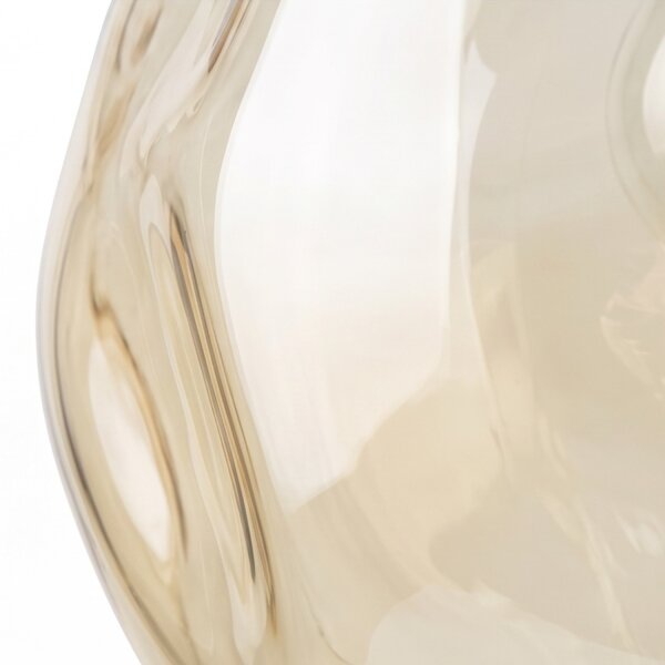 Pendelleuchte Glas Metall Braun Cognac E27 Ø25 cm rund