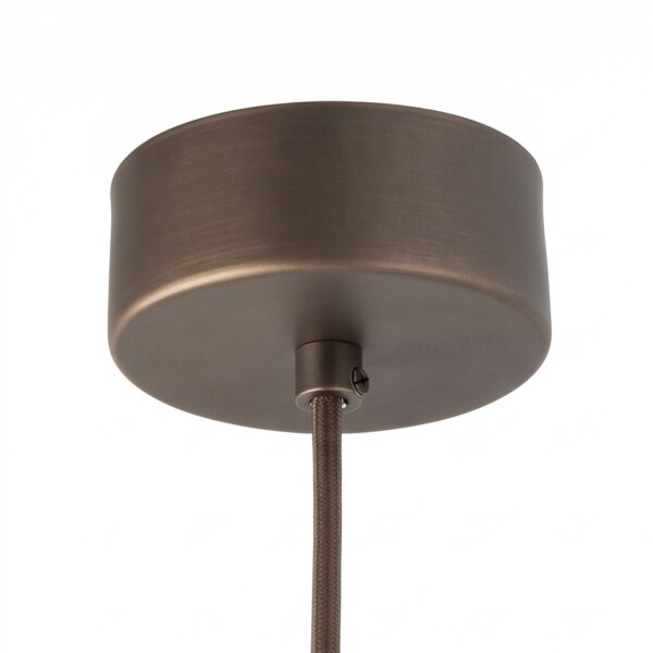 Pendelleuchte Glas Metall Braun Cognac E27 Ø25 cm rund