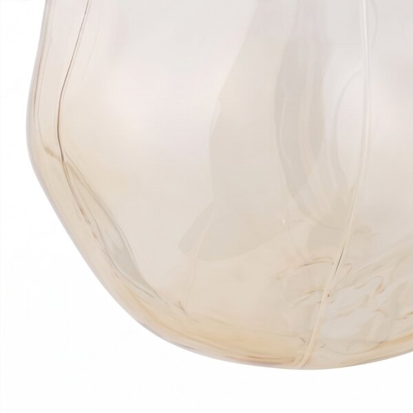 Pendelleuchte Glas Metall Sandfarben Cognac E27 Ø25 cm