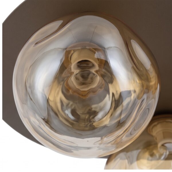 Deckenleuchte 3-flammig Glas Braun Cognac G9 Ø37 cm