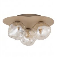 Deckenleuchte Glas Metall Sandfarben Cognac G9 Ø37 cm