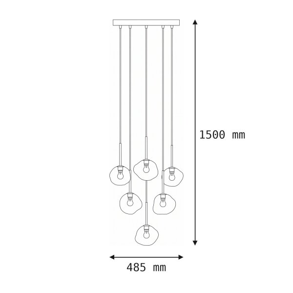 Pendelleuchte Glas Sandfarben Cognac G9 rund B:48,5 cm