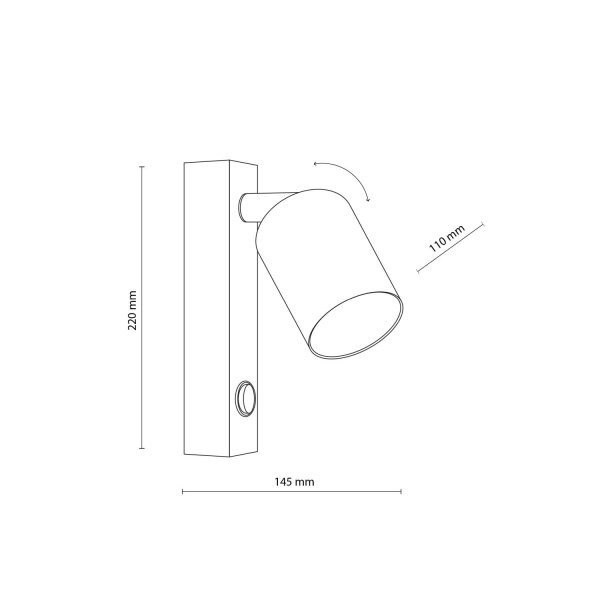 Wandspot flexibel Schalter Sandfarben GU10 B:11 cm