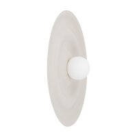 Wandleuchte Glas Metall Wei&szlig; Kaschmir G9 &Oslash;60 cm rund
