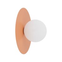 Wandleuchte Glas Metall Wei&szlig; Orange G9 B:25 cm rund