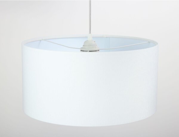 Lampe à suspendre ronde Blanc Tissu Salon Rétro JERRY