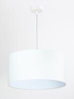 Lampe &agrave; suspendre ronde Blanc Tissu Salon...