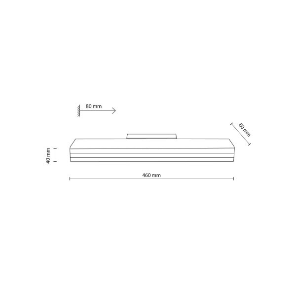 LED Wandleuchte Holz Nuss 3000K Schwarz L:45,5 cm
