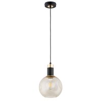 Pendelleuchte Glas Schwarz Bernstein Gold E27 Ø20 cm