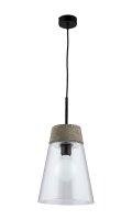 Lampe &agrave; suspendre noire en bois &Oslash;23cm...