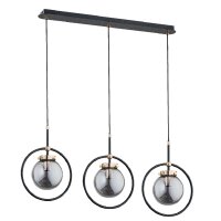 Hängelampe 3-flammig Glas Schwarz E14 L:80 cm Modern