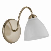 Wandleuchte Messing Metall Glas E27 B:20 cm dekorativ