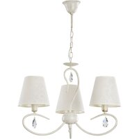 Pendelleuchte 3-flammig Stoff Weiß E14 50 cm Vintage