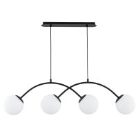Hängelampe 4-flammig Glas Schwarz E14 L:105 cm Modern