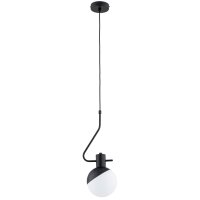 H&auml;ngelampe Glas Schwarz E14 L:16 cm Modern dekorativ