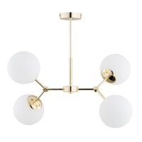 Deckenleuchte 4-flammig Glas Weiß Gold E14 L:60 cm
