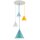H&auml;ngelampe 4-flammig Bunt Grau Blau Gelb E27 L:40 cm