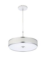 Pendelleuchte Chrom Wei&szlig; &Oslash;40cm Esstisch LORSAN