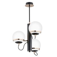 Deckenleuchte 3-flammig Glas Schwarz Weiß E14 B:38 cm