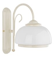 Wandlampe blendarm Glas Metall Weiß E27 B:18,5 cm