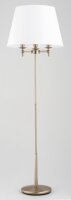 Stehleuchte 3-flammig Stoff Messing Weiß E14 164 cm