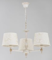 Pendelleuchte 3-flammig Stoff Weiß E14 55 cm Vintage