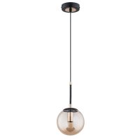 Hängelampe Glas Bernstein Schwarz E14 L:15 cm dekorativ
