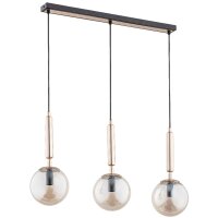 Hängelampe 3-flammig Glas Gold Bernstein E14 L:72 cm