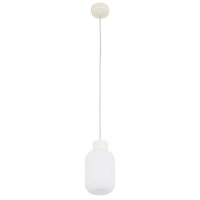 Pendelleuchte Beige Glas Keramik E27 Ø14 cm rund...