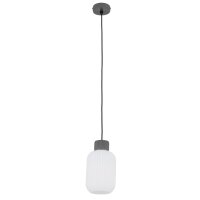 Pendelleuchte blendarm Grau Glas Keramik E27 Ø14 cm