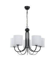 Lustre noir blanc 5-flmg E27 Lampe à suspendre