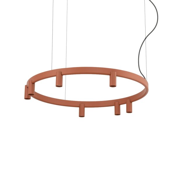 Pendelleuchte Terrakotta Alu GU10 Ø80 cm Modern rund