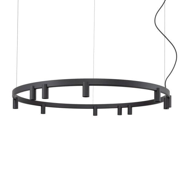 Pendelleuchte Schwarz Aluminium GU10 + LED Ø116 cm rund