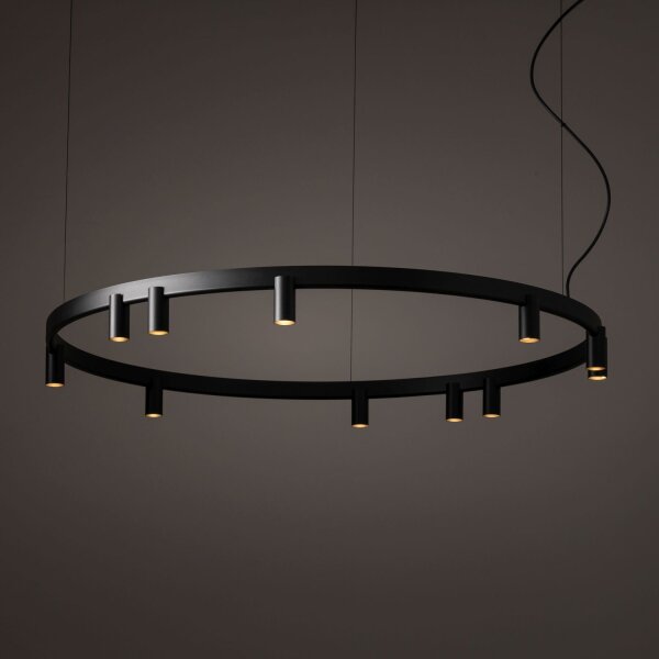 Pendelleuchte Schwarz Aluminium GU10 + LED Ø116 cm rund