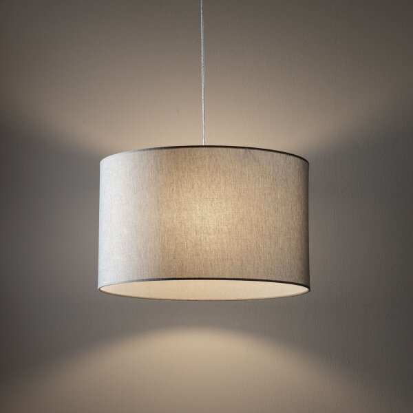 Pendelleuchte blendarm Grau Stoffschirm E27 Ø50 cm rund