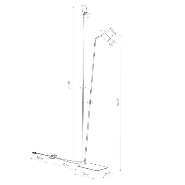 XXL Stehleuchte schwenkbar Marineblau GU10 H:216 cm