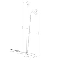 Stehleuchte schwenkbar Salbei XXL GU10 H:216 cm Stahl