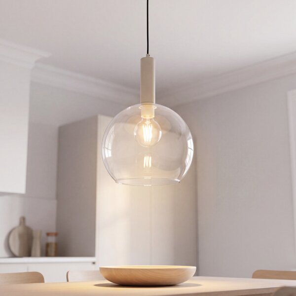 Lampe à suspendre en verre Ø30cm sphère rétro table à manger cuisine