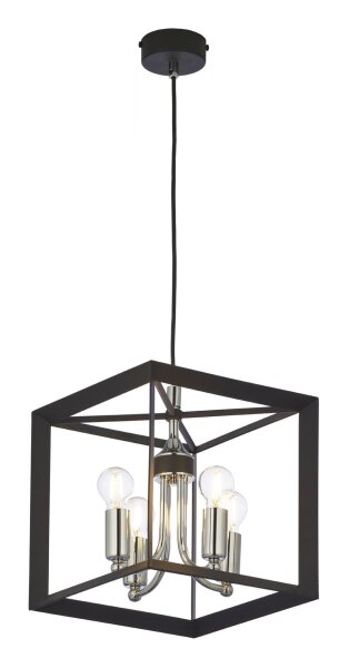 Lampe à suspendre dangle noire MYRTLE 4xE14 Salon