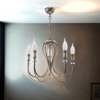 Lustre AREGUND en laiton antique 5xE14 &Oslash;48cm